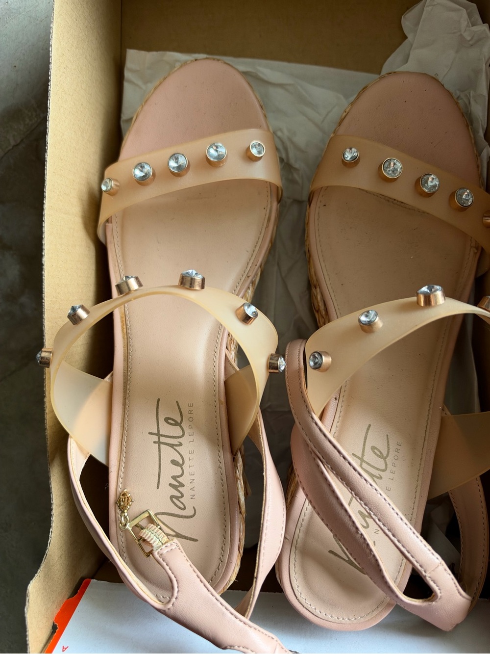 Nanette Lepore Blush Studded Slide Sandals